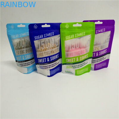 Isı Yalıtımı Plastik Gıda Sınıfı Çocuk Kokusu Korumalı Stand Up Kılıfı Zip Kilidi Yenilebilir Sakızlı Ambalaj