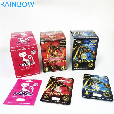 Blister ambalajlı UV efektli kağıt kartları görüntüleyin Pembe Kedi kartı ambalaj kutuları