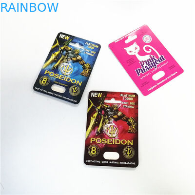 Blister ambalajlı UV efektli kağıt kartları görüntüleyin Pembe Kedi kartı ambalaj kutuları