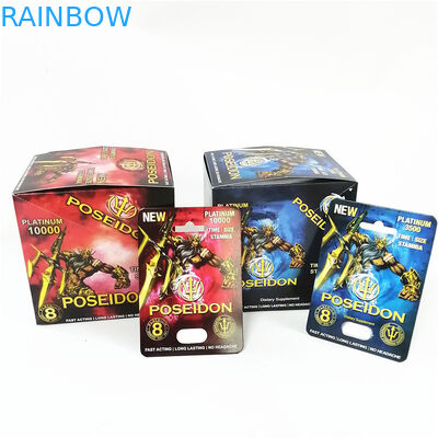 Pembe Pussycat kağıt kutusu kartı Kabartma Sıcak damgalama cinsel geliştirme blister ambalaj teşhir kutuları kartları