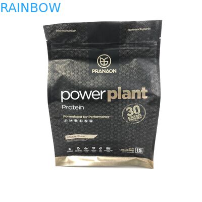 Düz Tabanlı 500g 1kg VMPET CMYK Protein Tozu Paketleme Torbaları