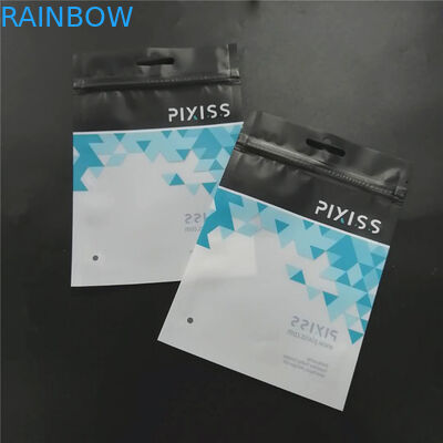 Giyim makyaj aracı vb için fermuarlı siyah plastik torbaların özel baskılı ambalajı