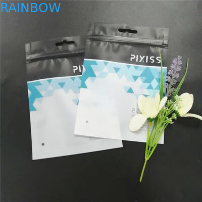 Giyim makyaj aracı vb için fermuarlı siyah plastik torbaların özel baskılı ambalajı