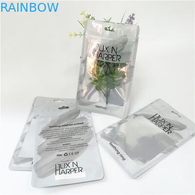 Makyaj aleti kalem ambalajı için fermuarlı özel baskılı plastik hologram düz torbalar