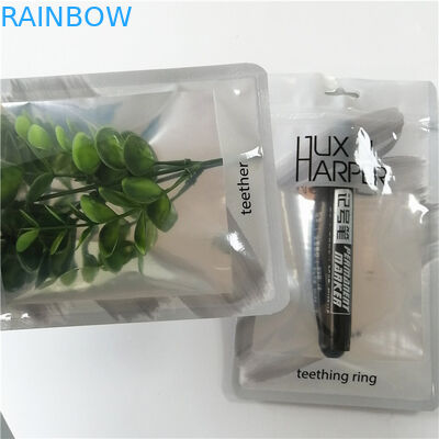 Makyaj aleti kalem ambalajı için fermuarlı özel baskılı plastik hologram düz torbalar