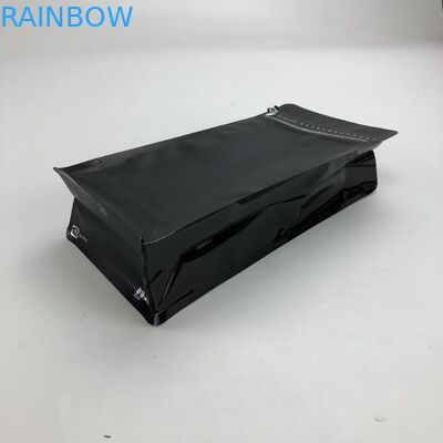 Özel Baskılı Mat Siyah Alüminyum Folyo 250g 1kg 12oz Kilitli Düz Tabanlı Kahve Torbalı