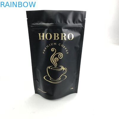 Özel Baskılı Mat Siyah Alüminyum Folyo 250g 1kg Kilitli Kese ile Stand Up Kahve Çekirdeği Torbası Ambalajı