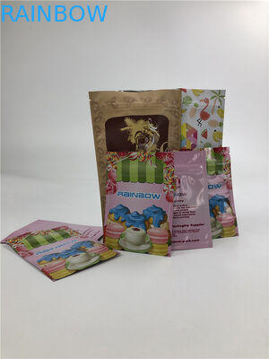 Çerezler / Hindistan Cevizi Eti / Somun için 3.5g Plastik Fermuarlı Düz ​​Çanta Alüminyum Folyo Parlak Yüzey Üç Tarafı Mühürlü Çanta