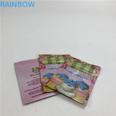 Çerezler / Hindistan Cevizi Eti / Somun için 3.5g Plastik Fermuarlı Düz ​​Çanta Alüminyum Folyo Parlak Yüzey Üç Tarafı Mühürlü Çanta