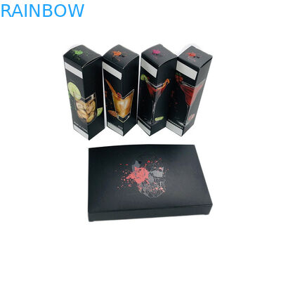 Parfüm / CBD Yağ Ambalajı İçin Siyah Mat Uv Baskı Özel Kağıt Kutusu