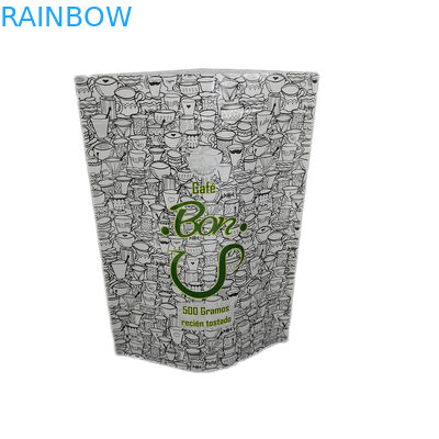 Parlak Finish Özel 500g Kahve / Kurabiye Ambalajı İçin Stand Up Kılıfı Fermuarlı Çanta