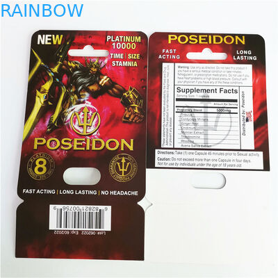 Erkek Geliştirmeleri Cinsel Hap Ambalajı Rhino 69 Kağıt Folyo Kutusu Kağıt Kartlı Ekran