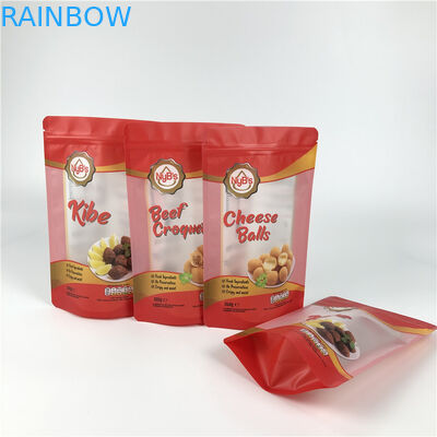 Şeffaf Pencereli Plastik GMOPP VMPET Stand Up Fermuarlı Çanta