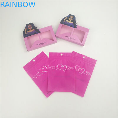 Kirpik Takı Gravür Baskı MOPP Fermuarlı Makyaj Çantası