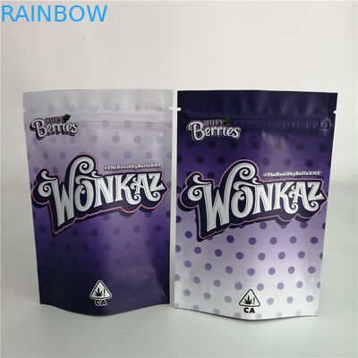 Özelleştirilmiş 3.5g Kurabiye Somunu Ot Stand Up Fermuarlı Kese Plastik Şeker Torbası 7g 18g 24g