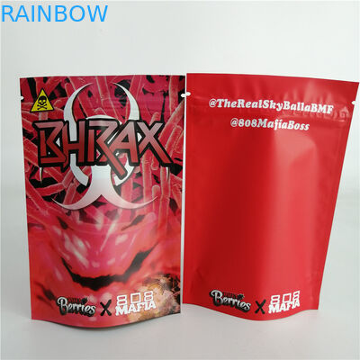 Özelleştirilmiş 3.5g Kurabiye Somunu Ot Stand Up Fermuarlı Kese Plastik Şeker Torbası 7g 18g 24g