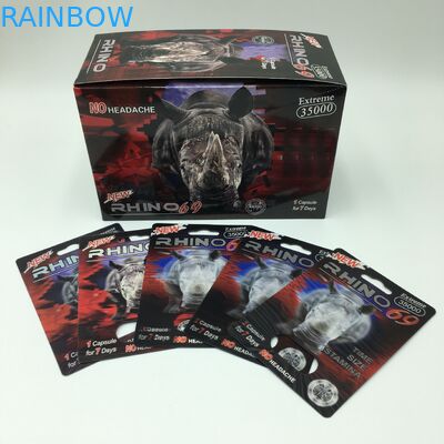 Hap Kapsül PVC 60 * 80cm Rhino 69 3D Ambalaj Kartları