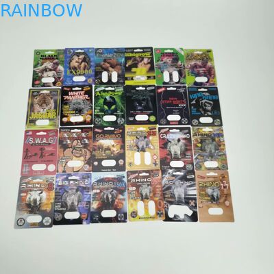 Gravnre Baskı RHINO 3D Plastik Blister Hap Kartı Mermi ile