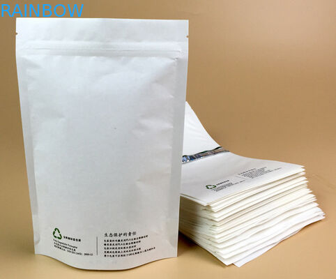 Gıda Sınıfı Biyobozunur Kare Alt Yan Körüklü Kahve Çay Patlamış Mısır Packa için Kalay Kravatlı Kraft Kağıt Torba Mylar Çanta