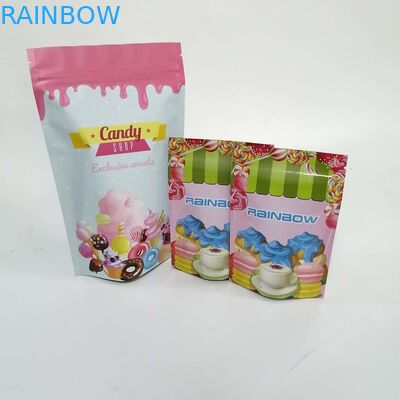 Yüksek Parlak Gravür Baskı CMYK Snack Fermuarlı Torbalar