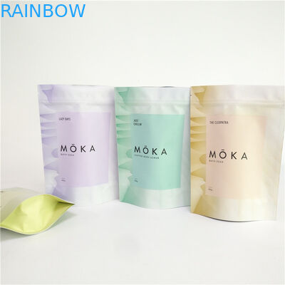 Tam Renkli Baskı 200g Vücut Fırçalama Stand Up Kılıfı Alüminyum Folyo Fermuarlı Boş Kahve Çantası