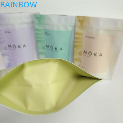 Tam Renkli Baskı 200g Vücut Fırçalama Stand Up Kılıfı Alüminyum Folyo Fermuarlı Boş Kahve Çantası