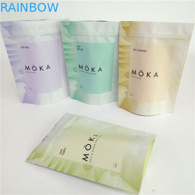 Tam Renkli Baskı 200g Vücut Fırçalama Stand Up Kılıfı Alüminyum Folyo Fermuarlı Boş Kahve Çantası