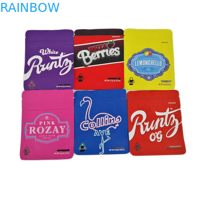 Yumuşak Dokunuş 3.5g Folyo Kilitli Plastik Torbalar Koku Geçirmez Mat 3.5g 7g Esrar Çerezler Jefe Ambalaj Mylar Çanta Özel