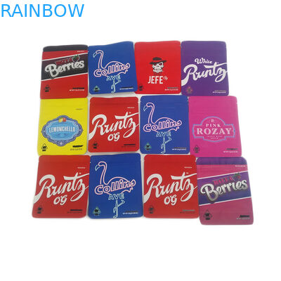 Düşük Adedi 500 adet Yumuşak Dokunuş Koku Korumalı Esrar Ambalaj Kılıfı Yenilebilir Çocuk Dayanıklı 3.5g Çerezler Mylar Çanta Özelleştirilmiş