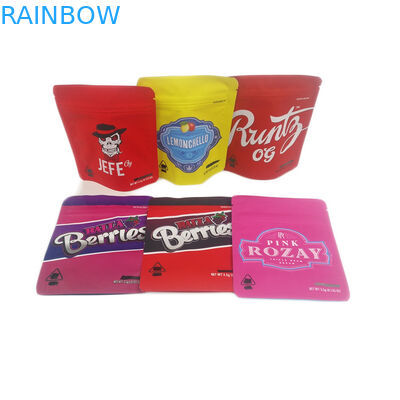 Düşük Adedi 500 adet Yumuşak Dokunuş Koku Korumalı Esrar Ambalaj Kılıfı Yenilebilir Çocuk Dayanıklı 3.5g Çerezler Mylar Çanta Özelleştirilmiş