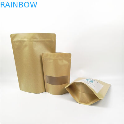 100g 250g Kraft Kağıt 100 Mircon CYMK Stand Up Fermuarlı Çanta