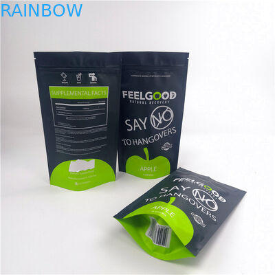 Atıştırmalıklar Yiyecek Mylar 110mic Fermuarlı Ayaklı Torbalar Özel Logo