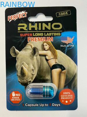 Geri dönüştürülebilir CMYK Rhino 69 3D Hap Paketleme Kartı