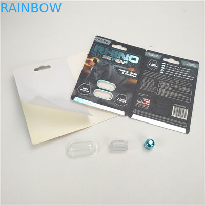 9x12cm Erkek Geliştirme Hapları Rhino 150K 3D Blister Kartları