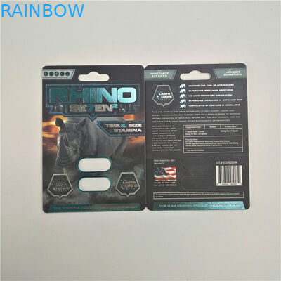 9x12cm Erkek Geliştirme Hapları Rhino 150K 3D Blister Kartları