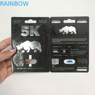 Parlak Yüzey 9x12cm Rhino Kapsül Blister Kağıt Kartları