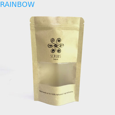 Sıcak Baskı Stand Up 110 Mikron MOPP Kraft Kağıt Torbalar