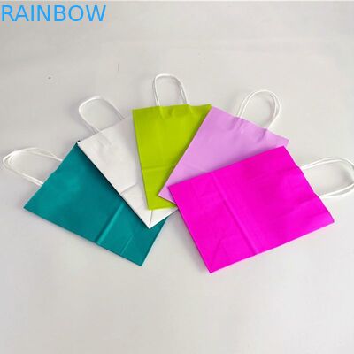 Kraft Kağıt CMYK 350gsm karton Kulplu Bakkal Alışveriş Torbaları