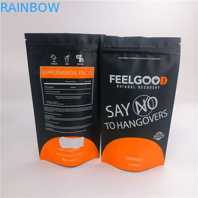 fabrika fiyatı 200g toz plastik ürün ambalaj poşetleri vakum fermuarlı bariyer poşetleri ayağa kalk