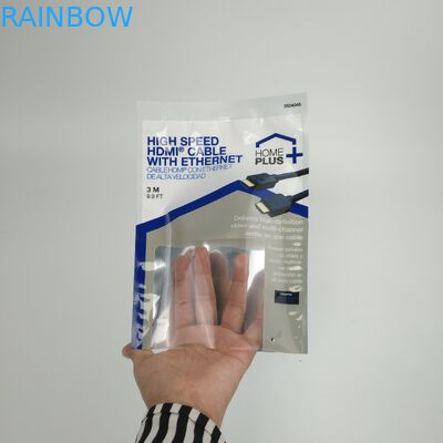 Özelleştirilmiş Üç Taraflı Mühürlü USB Kablosu Ambalaj Torbaları Plastik Torbalar Fermuarlı Kablosuz Kulaklık Paketleme