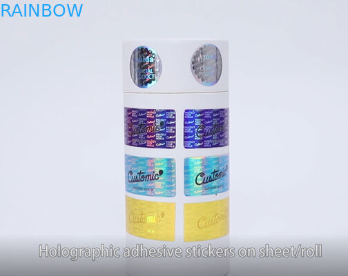 Holografik 60mic Dekoratif Etiket Yapışkanlı Etiketler UV CYMK