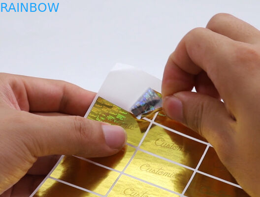 Holografik 60mic Dekoratif Etiket Yapışkanlı Etiketler UV CYMK