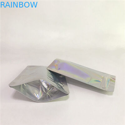 Kozmetik Ambalaj için Dijital Baskı Şeffaf Ön ve Holografik Arka Holografik Torbalar