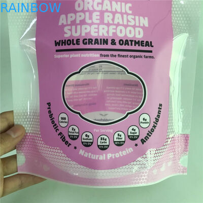 Parlak Yüzey Stand Up Ambalaj Torbaları Gıda Ambalajı için Pencereli Özel Torbalar