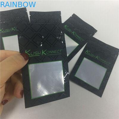 UV baskı KUSH PE Çocukların pencereli tütün poşetlerini açmasını önleyin