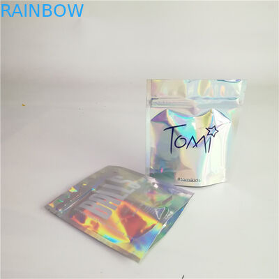 Fermuarlı Özel Kabul Edilmiş Holografik Kozmetik Ambalaj Torbaları