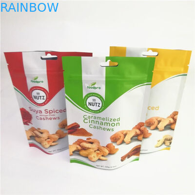 Mat Alüminyum Folyo Özel Kabul Edilen Fermuarlı Ayakta Torbalar