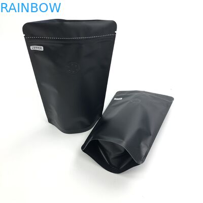 OEM Özel 250G Siyah Logo Boyutu Açılıp Kapanabilir Alüminyum Folyo, Kahve Çekirdeği Ambalaj Torbası İçin Gaz Alma Vanaları ile Ayakta