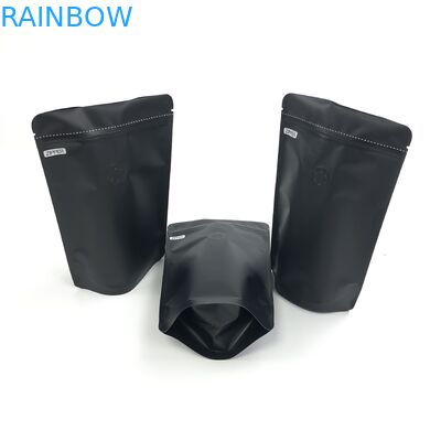 OEM Özel 250G Siyah Logo Boyutu Açılıp Kapanabilir Alüminyum Folyo, Kahve Çekirdeği Ambalaj Torbası İçin Gaz Alma Vanaları ile Ayakta