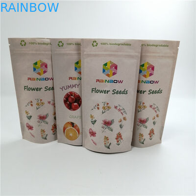 Özelleştirilmiş Açılıp Kapanabilir Cr Sativa / Indica Kraft Kağıt Pla Çanta Tüvit Yaprak Mylar Torbaları